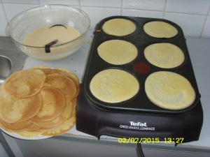Le plus dur, cuire les crêpes !