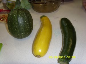 3 courgettes différentes